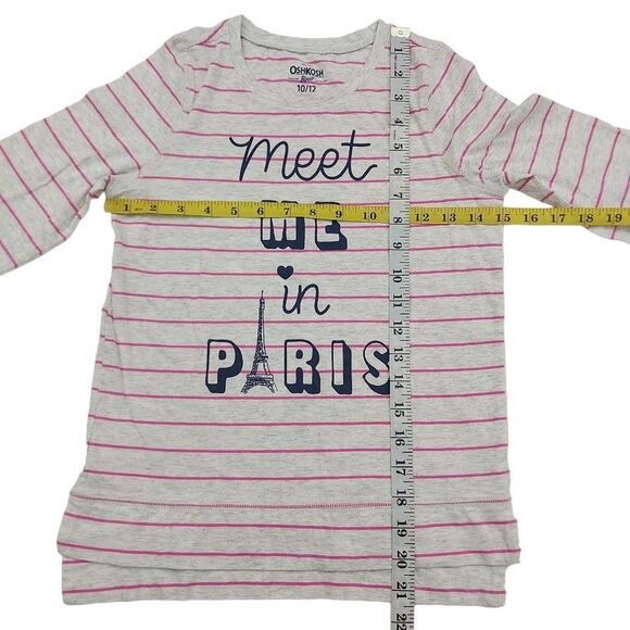 OshKosh B'gosh Girls Tee 10/12 Long Sleeve Striped 100% Cotton - Picture 8 of 8